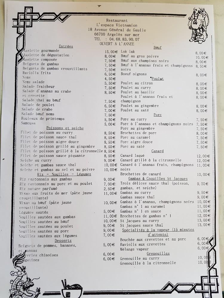 L'espace Vietnamien - Menu Image 2